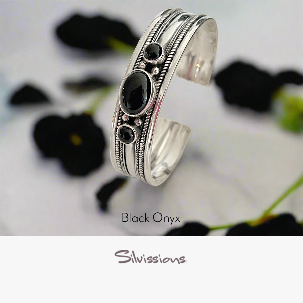 sterling-silver-bangle-bracelet-for-women-with-black-oyx-gemstones-B-16-height-1000-width-1000