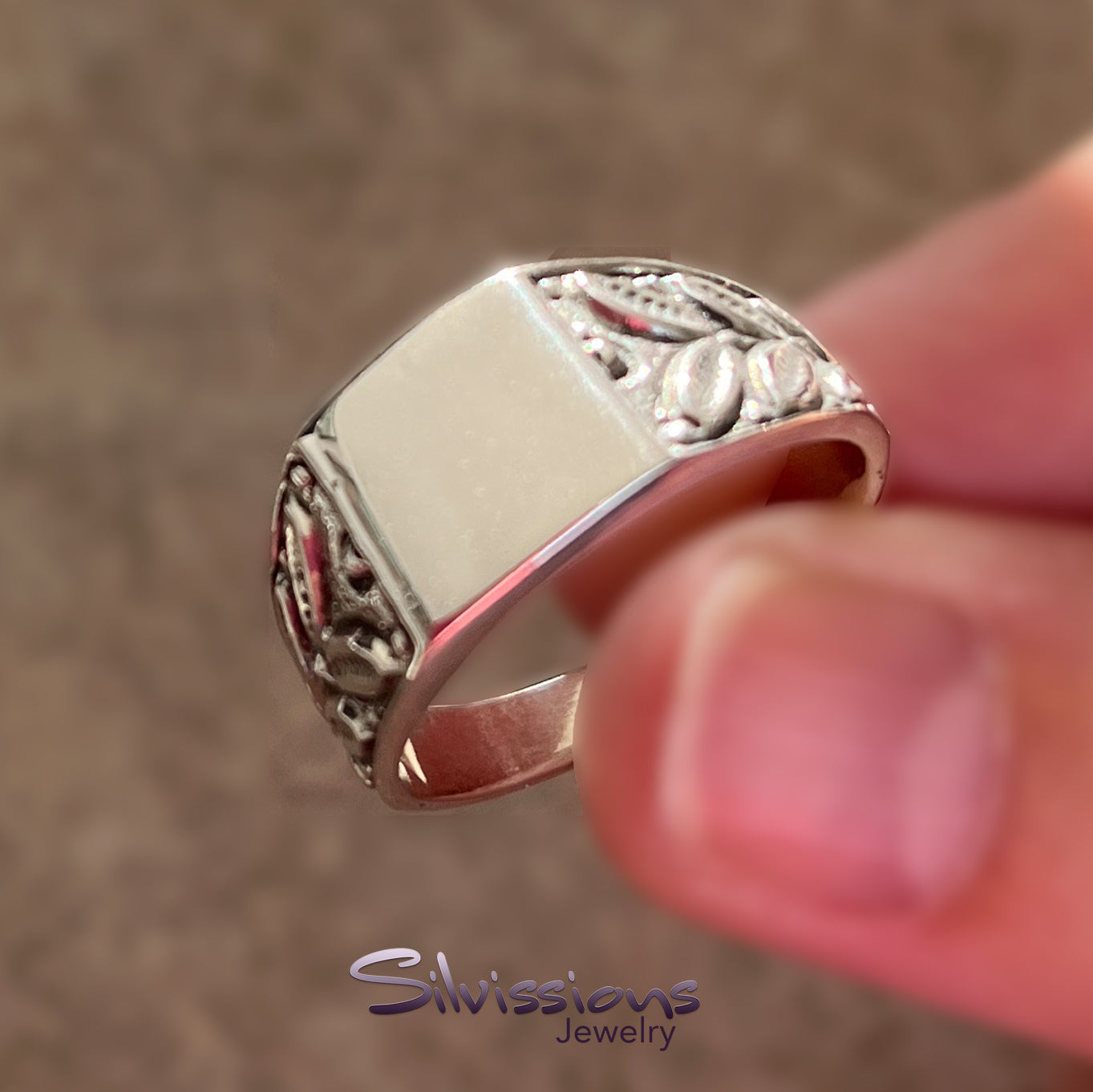 Personalized Sterling Silver Ring for Men