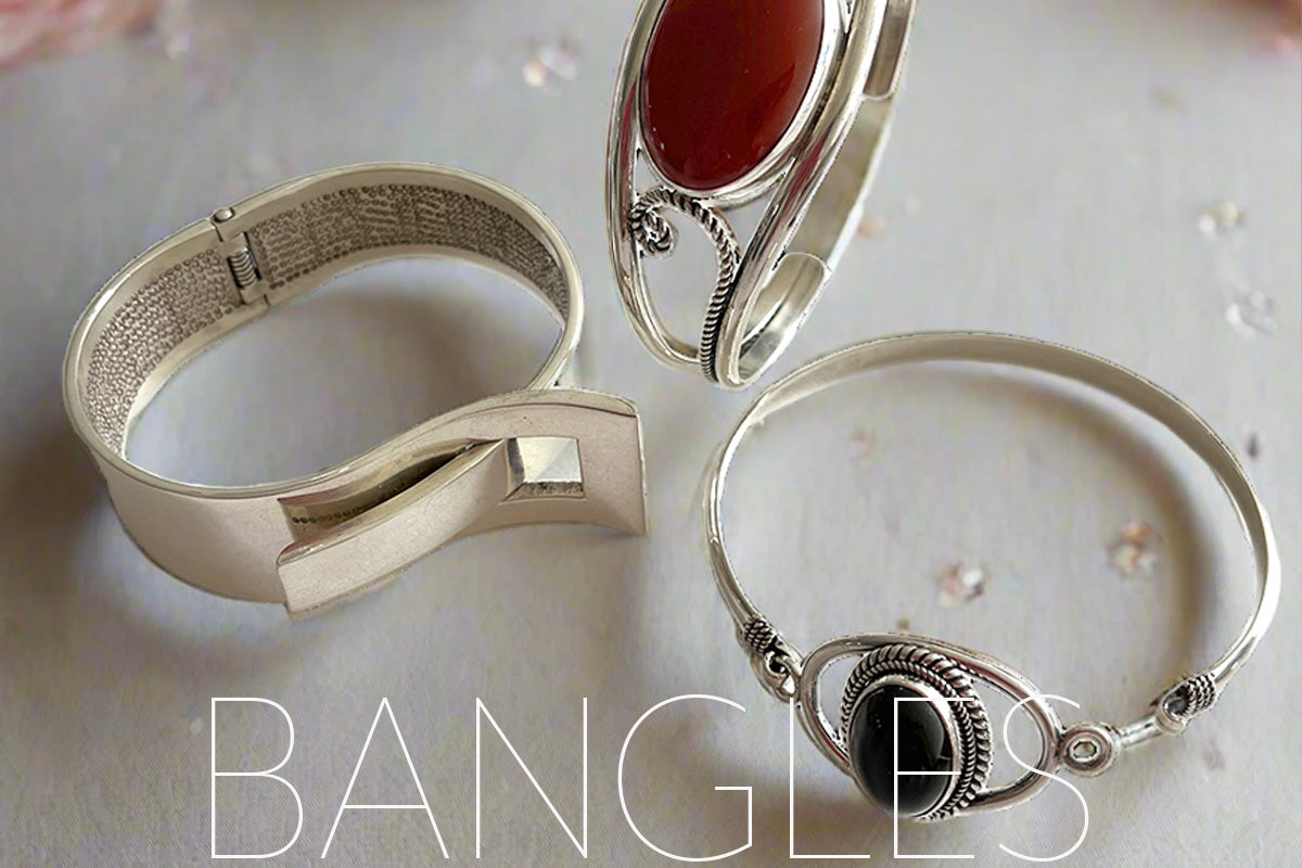 Sterling Silver Bangle Bracelets handmade for Women
