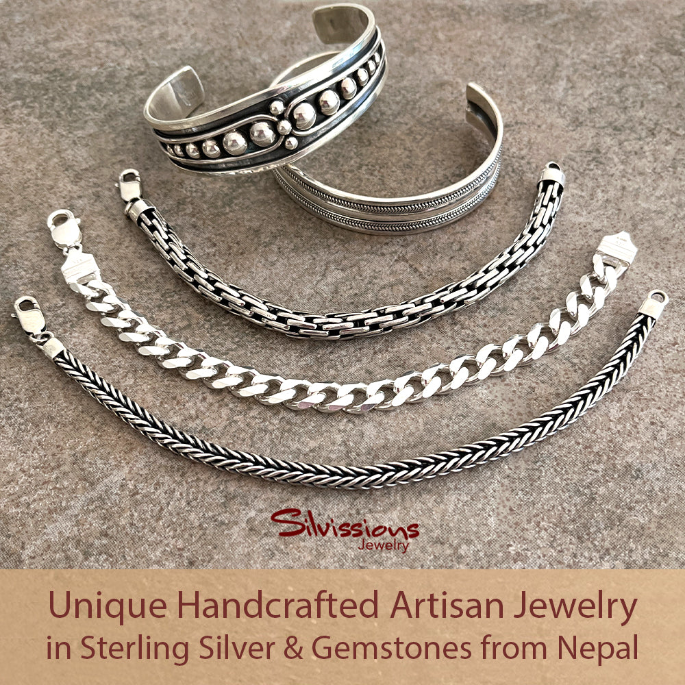 Mens Sterling Silver Bracelets crafted by skilled Silvermiths