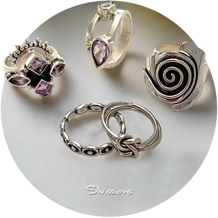 Sterling Silver and Gemstone Rings handcrafted for Women