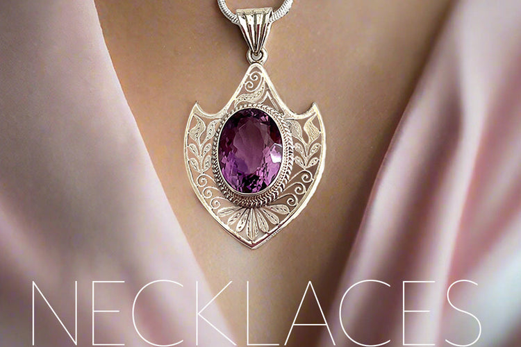 Sterling Silver Necklaces and Pendants handcrafted with Gemstones