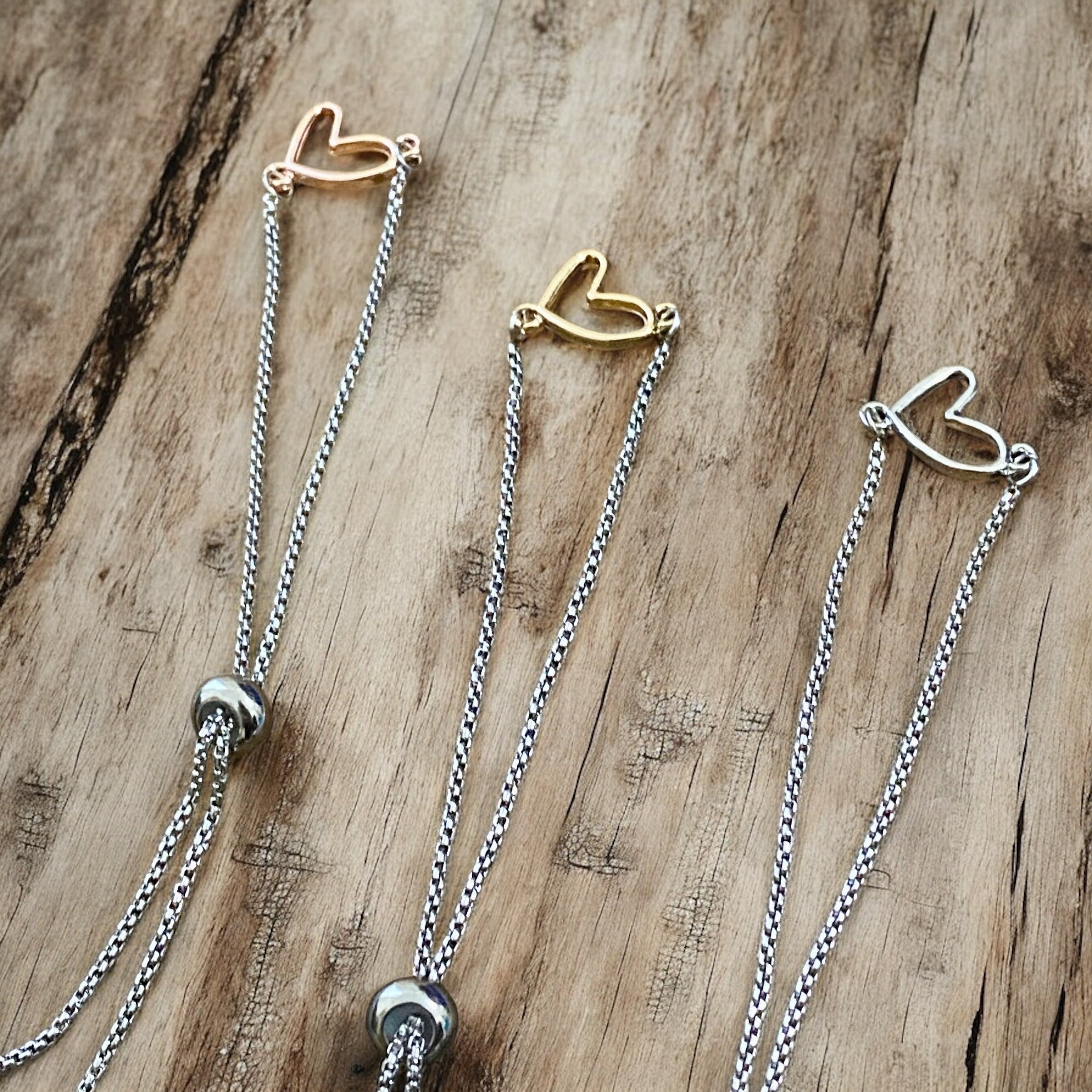 Adjustable Bracelet - Open Heart