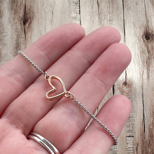 Adjustable Bracelet - Open Heart
