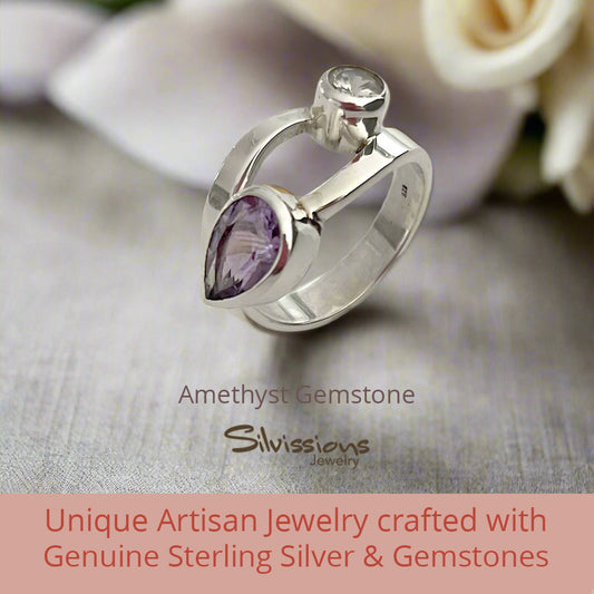 amethyst-gemstone-ring- february-birthsone-in-sterling-silver-silvissions-jewelry.com