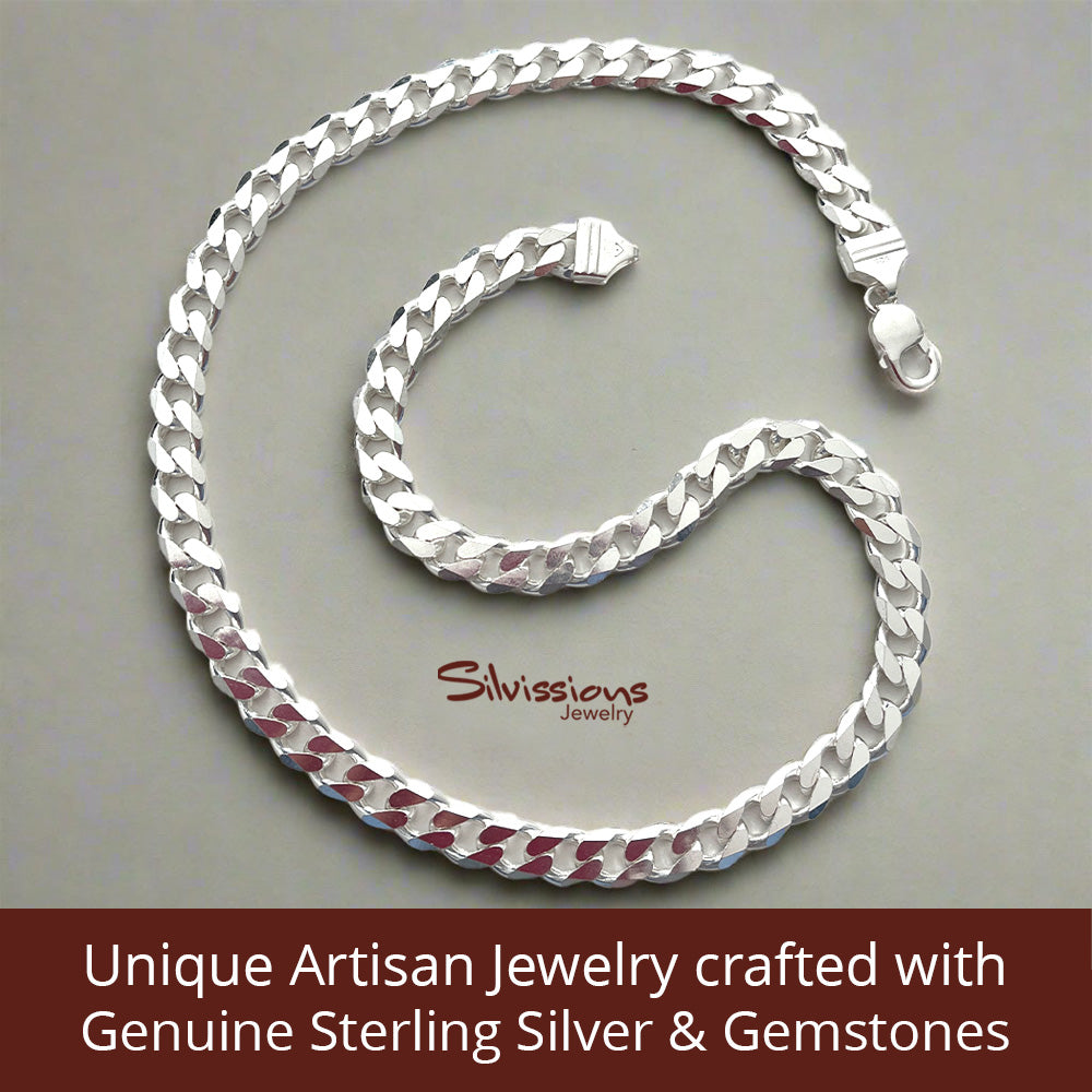 Handcrafted Cuban Link Necklace in Sterling Silver