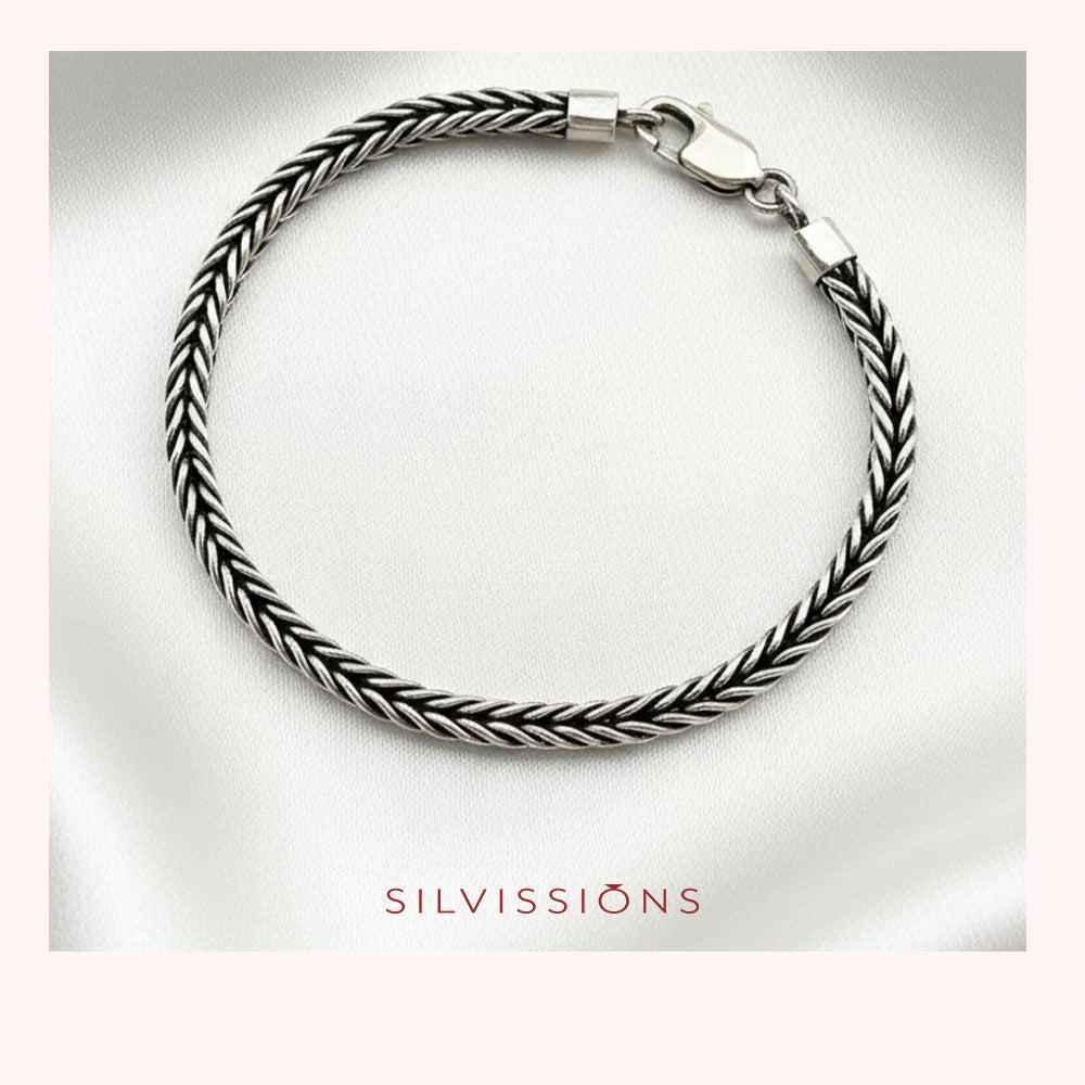 Foxtail chain bracelet in Sterling Silver