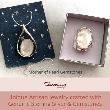 gemstone-ring-gemstones-pendant-mother-of-pearl-gemstone-sterling-silver-silvissions-jewelry.com