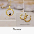 Gold jewelry set with 'Dipped in 18k Gold' text and Silvassions branding.