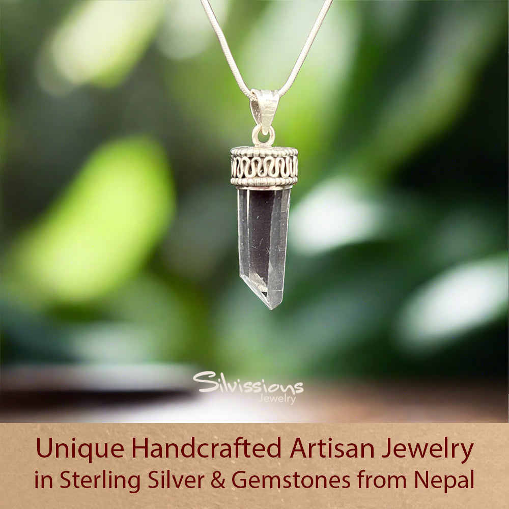 Urn Pendant Necklace for Ashes crafted in Sterling Silver and Crystal