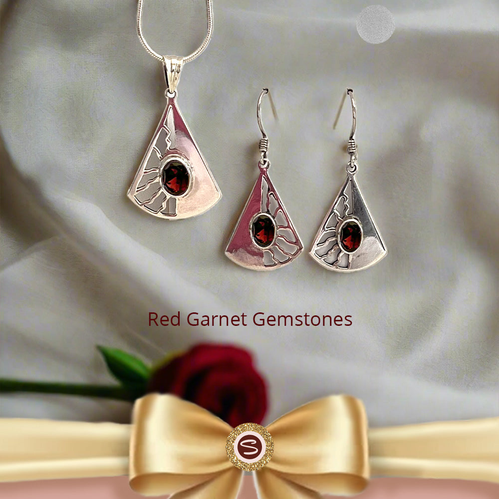 Handcrafted Necklace and Earring Set in Sterling Silver called Gracefully Exquisite