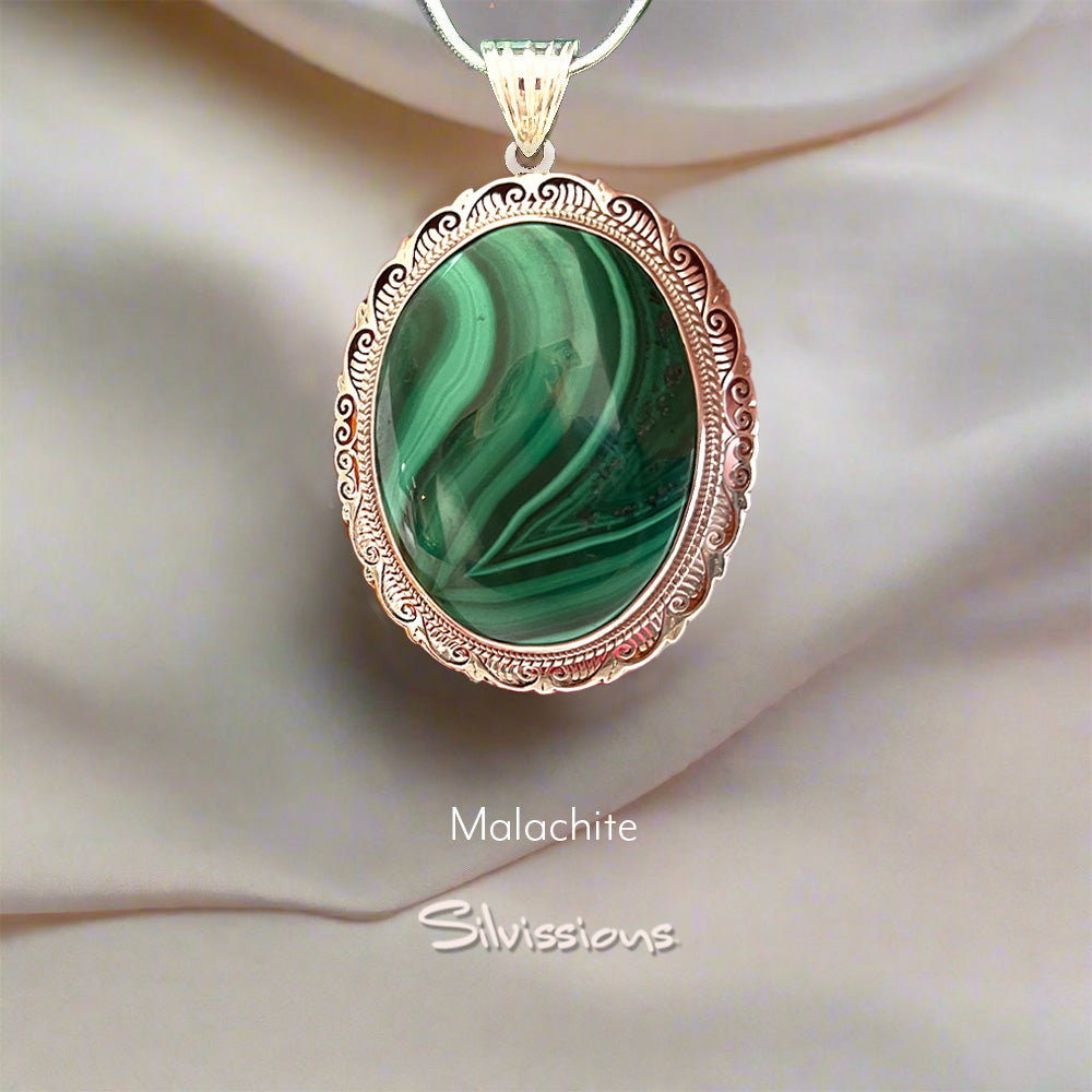 malachite-gemstone-necklace-pendant-sterling-silver-silvissions-jewelry.com