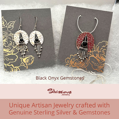 necklace-and-earrings-set-gift-idea-sterling-silver-black-onyx-gemstones-silvissions-jewelry.com