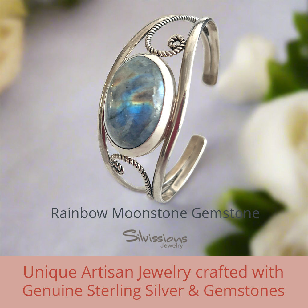 Women’s Sterling Silver and on sale Moonstone Cuff