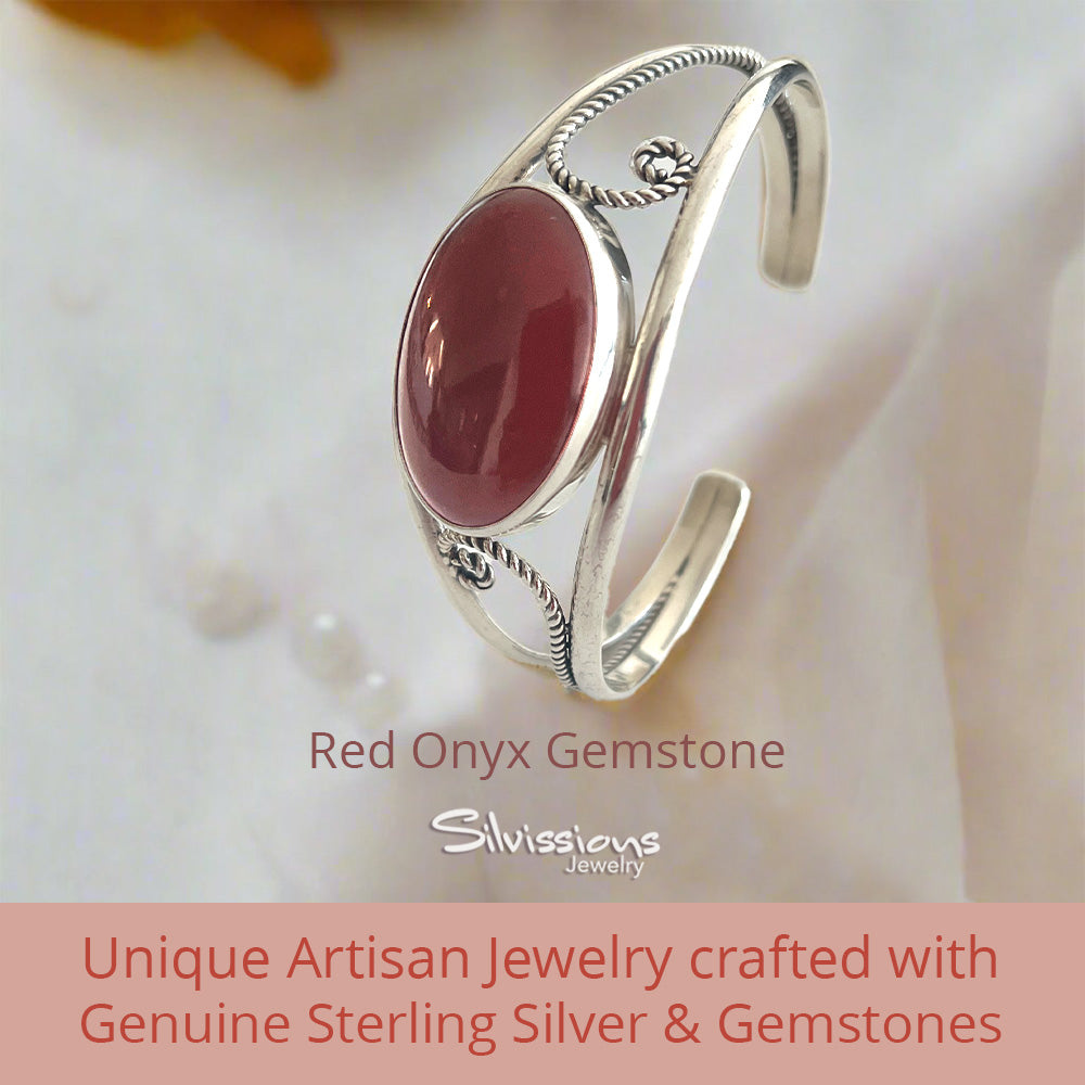 red-onyx-gemstone-cuff-bracelet-sterling-silver-silvissions-jewelry.com