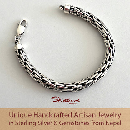 Sterling Silver Bracelet for Men handcrafted in Links