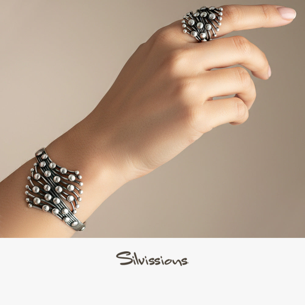 Handmade Sterling Silver Ring called Floating Balls