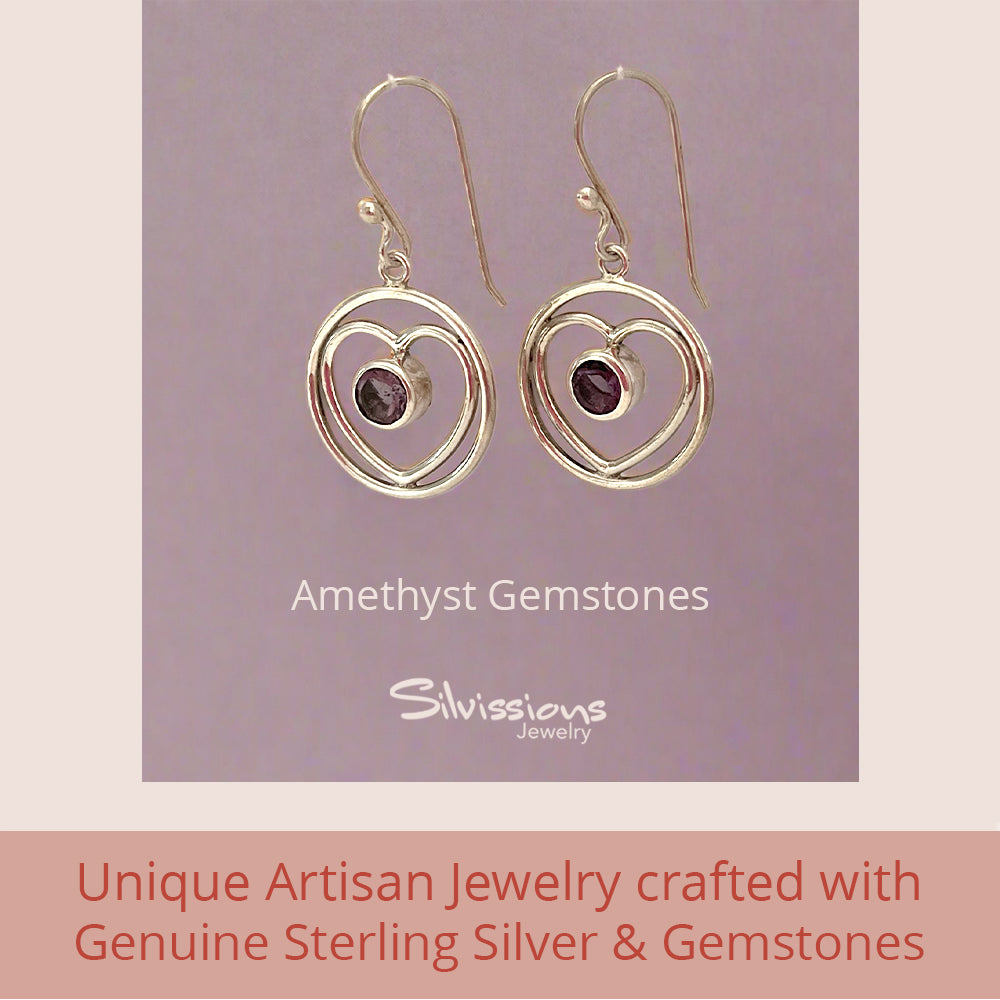 sterling-silver-dangle-earrings-hearts-amethyst-gemstones-silvissions-jewelry.com