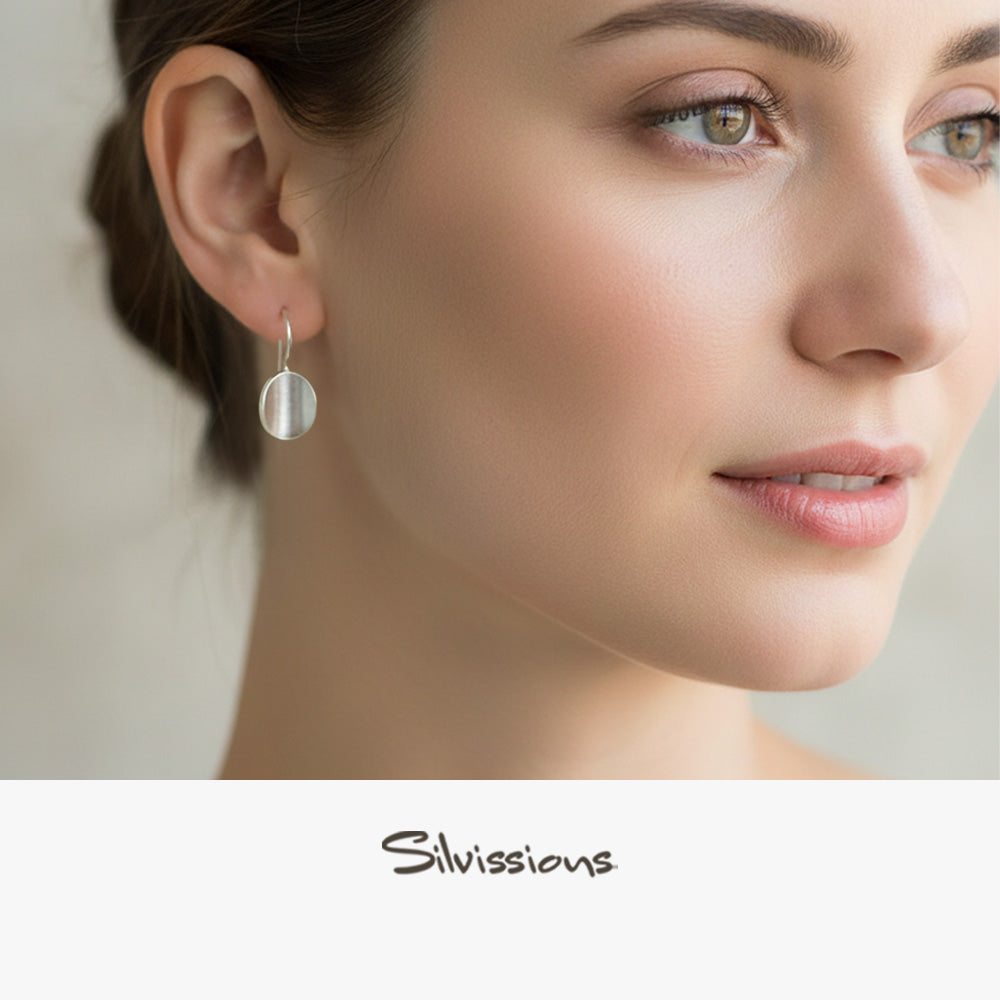 Handmade Sterling Silver Earrings called Button Drops