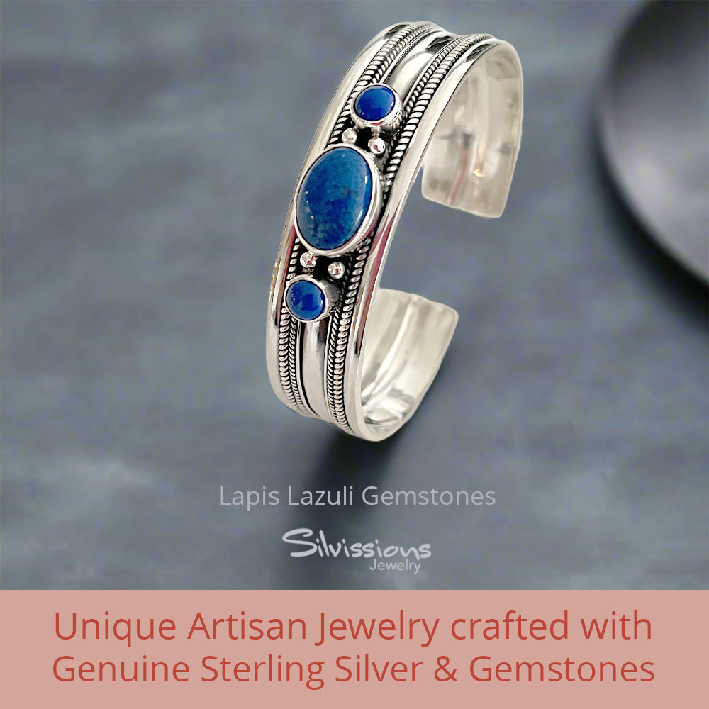 sterling-silver-gemstone-bangle-bracelet-lapis-lazuli-silvissions-jewelry.com