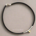 Black choker necklace with silver clasp on a gray background, featuring the brand 'Silvissions'.