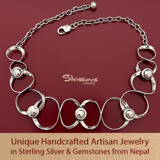 Sterling Silver Necklace handcrafted with a Statement for Fashionable Woman