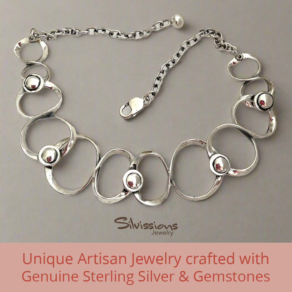 Handcrafted Necklace in Sterling Silver called Statement of Elegance