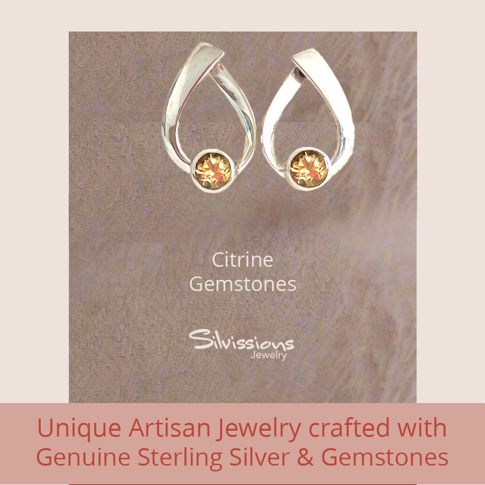sterling-silver-stud-earrings-citrine-gemstone-silvissions-jewelry.com