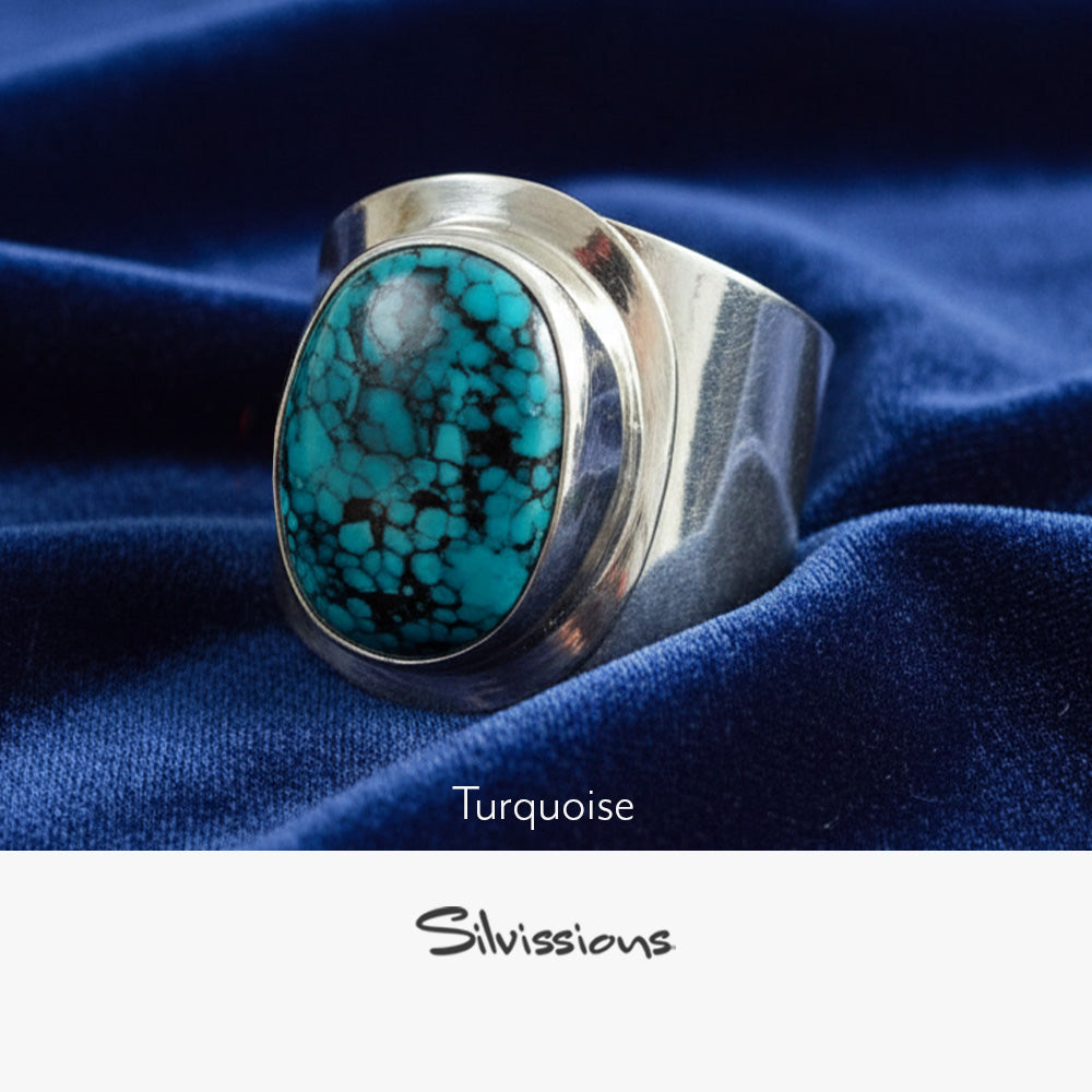 Handmade Large Gemstone Rings in Sterling Silver